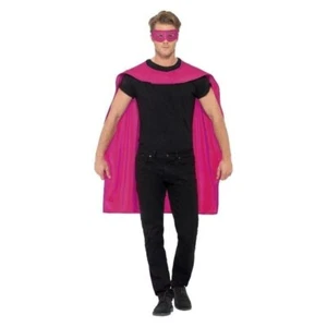 Cape Adult Pink Eyemask Superhero Accessory - Picture 1 of 2