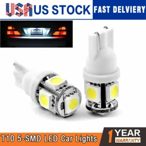 2PCS Car White LED Light T10 5SMD Wedge W5W 2825 158 192 168 194 LED Bulbs Lamp - Picture 1 of 11