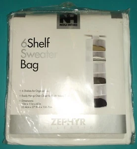 SWEATER BAG 6 SHELF NEU HOME ZEPHYR COLLECTION CLOSET ROD WITH STRAP ORGANIZE - Picture 1 of 7