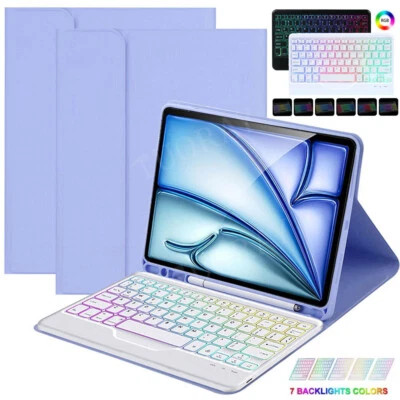 Backlit Keyboard Smart Case Cover For iPad 5/6/7/8/9/10th Gen Air 3 4 5 6 Pro 11 - Image 1 of 4