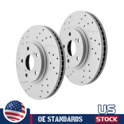 Rotores de freio a disco dianteiros perfurados Toyota Highlander 2001 - 2004 2005 2006 2007 - Imagem 1 de 4