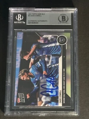 CADE COWELL Signed 2021 Topps Now MLS Auto Beckett BAS Slabbed SJ Earthquakes - Image 1 of 3