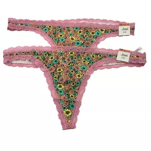 Jenni Blumen Spitze Zierleiste Tanga Höschen Gr. XXXL Hipster Pink NEU Baumwolle - Bild 1 von 3