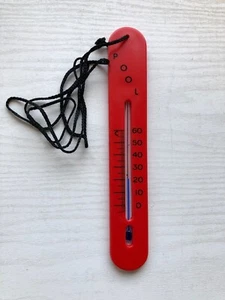 Poolthermometer, Pool - Thermometer, Kunststoff, rot, mit Kordel - Bild 1 von 1