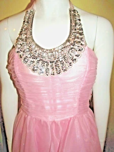 NWT Junior's Pink Blingy Halter Party / Cocktail Mini Dress ~Jump Apparel Sz 7-8 - Picture 1 of 12