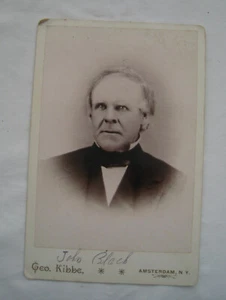 19TH C. CABINET CARD AMSTERDAM NY. “JOHN BLACK”, GEO. KIBBE PHOTOGRAPHER - Picture 1 of 3