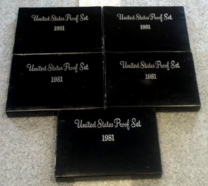 DEALER LOT (5) 1981 US PROOF SETS IN OGP (3061) - Picture 1 of 4