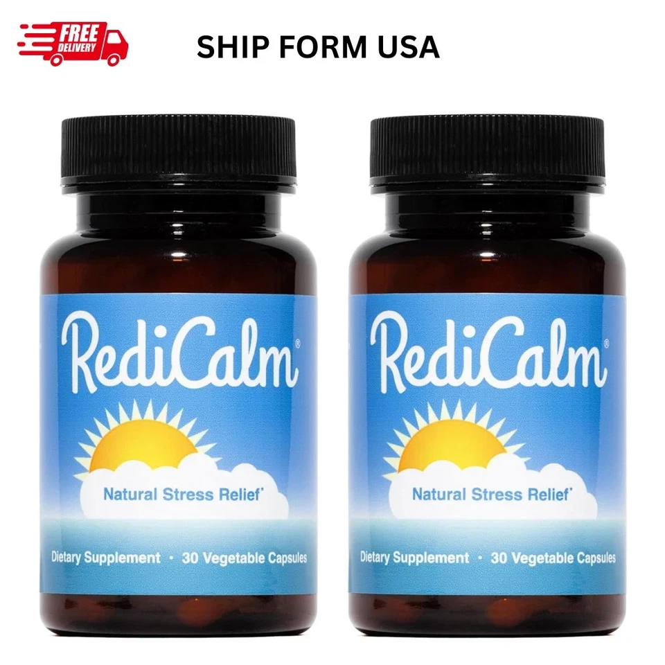 PACK DE 2 suplementos naturales para aliviar el estrés RediCalm sin OGM, veganos y sin gluten Foto 1 de 1