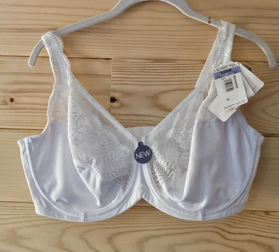 Sujetador con aros para mujer Lilyette 42DD blanco soporte completo 0955 nuevo con etiquetas Foto 1 de 3