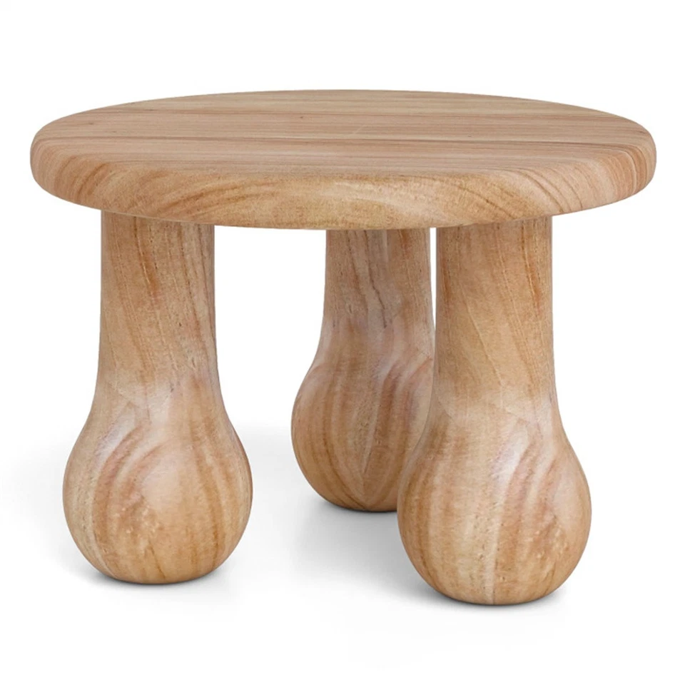 Mesa redonda de caoba de 24" de madera maciza 110 lb de capacidad para uso en interiores y exteriores Foto 1 de 4