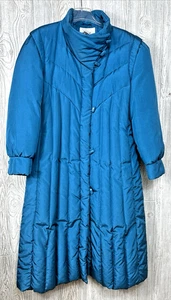 Lord & Taylor Teal cappotto lungo piumino piuma chiusura a levetta e zip taglia large - Foto 1 di 21