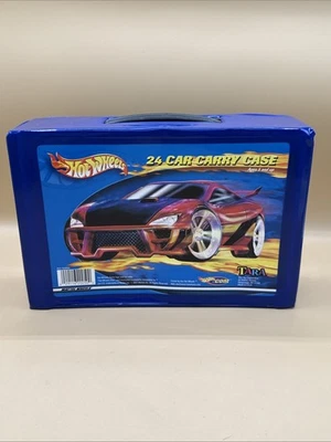 Vintage 2001 Mattel Hot Wheels 24 Car Carry Case Blue w/ Trays Tara Toys - Image 1 of 4