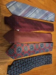 Vtg Christian Dior Designer Silk Men’s Tie Neckties Lot of 5 - Picture 1 of 4