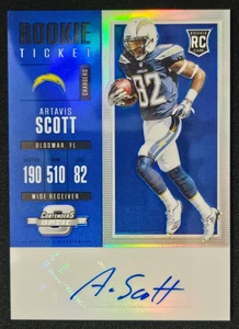Artavis Scott 2017 Panini Contenders Optic Rookie Ticket Auto Blue /25 #181 - Picture 1 of 2