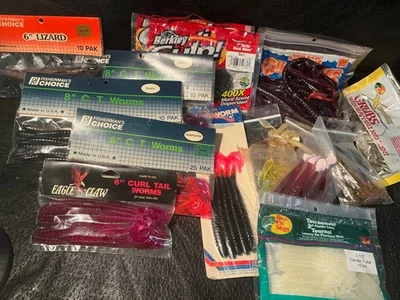 Lote de iscas de plástico macio para pesca - Imagem 1 de 3