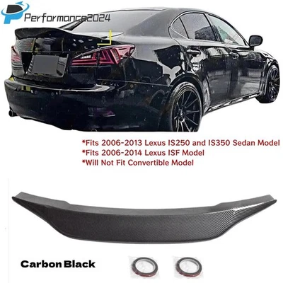 Spoiler traseiro estilo R asa para LEXUS IS250 IS350 2006-2013 preto carbono ABS - Imagem 1 de 4