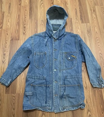 Chaqueta Jordache De Colección Para Hombres Mediana Denim Con Capucha Ropa de Trabajo Abrigo para Tareas Años 80 90 Foto 1 de 4