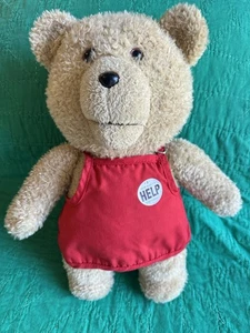TED Plush R Rated Vulgar Talking from Movie Teddy Bear Red Apron 16" TALKS READ - Picture 1 of 23
