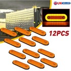 Side Marker Light Oval 20LED Amber Indicator Lamp Orange Lorry Trailer Truck 12x