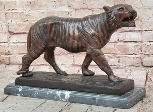 Estatua de tigre de bronce firmada edición de coleccionista escultura estatuilla decoración de vida silvestre - Imagen 1 de 10