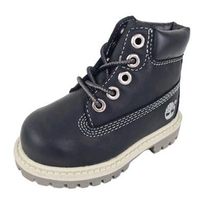 🚨 Botas informales Timberland 6 pulgadas clásicas 12865 para niños pequeños al aire libre cuero negro talla 5 Foto 1 de 4