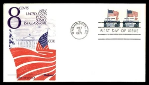 Mayfairstamps US FDC 1971 Flag and White House 8c First Day Cover aau_11391 - Picture 1 of 2