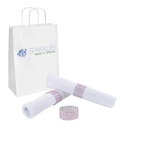 25 Pink Rhinestone Napkin Rings 6 Row - diamond wedding party sash holder - Picture 1 of 5