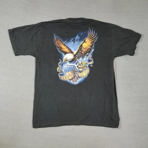 Camiseta American Bald Eagle Para Hombre Talla Grande Negra Punto Único Union De Colección - Imagen 1 de 11