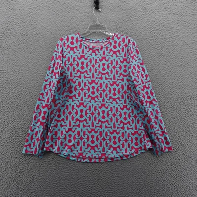 IBKÜL Mujer Manga Larga Top Atlético XL Azul Rosa Remolino Mujer Nylon Spandex Foto 1 de 4
