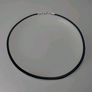 Silpada Necklace Cord 16" Black Leather Sterling Silver .925 Lobster Clasp - Picture 1 of 3