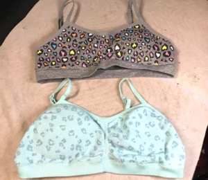 Maidenform L Bra Girls Size Large Bralette Seam free Ruched Pullover Leopard - Picture 1 of 14