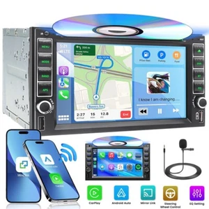 Double 2Din 6.2" Car Stereo DVD Player BT Apple CarPlay Android Auto GPS Radio - Picture 1 of 13