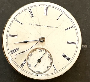 Antique 1885 Illinois Grade 150 Pocket Watch Movement Running Ticks 8s 11j USA - Picture 1 of 4