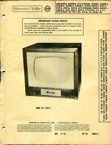 1953 Aircastle 472.17XUCM** Cartella Fotofatto Manuale di Servizio Televisore - Foto 1 di 3