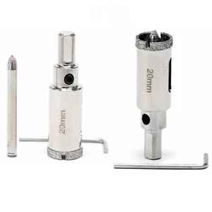 Sierra de orificio de diamante de 20 mm brocas de taladro de azulejos de 3/4" broca piloto central para vidrio de piedra - Imagen 1 de 10