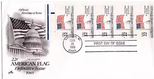 1985 #2116a FLAG OVER CAPITOL BOOKLET PANE OF 5 FDC ART CRAFT CACHET UA GEM! - Picture 1 of 1