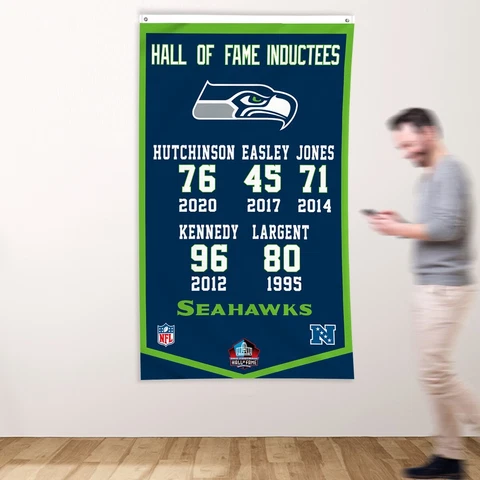 Seattle Seahawks 3x5 ft Flag Hall of Fame Inductees NFL Banner FREE Shipping Cover