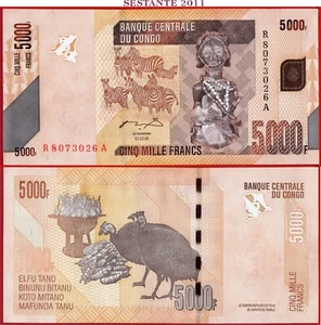 CONGO 5.000 5000 FRANCOS 2 2 2005 P 102a UNC envío gratuito desde 100$ - Imagen 1 de 3