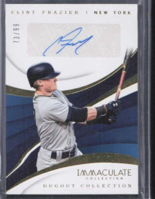 2018 Panini Immaculate #DC-CF Clint Frazier Dugout Collection Auto /99 Yankees - Imagem 1 de 2