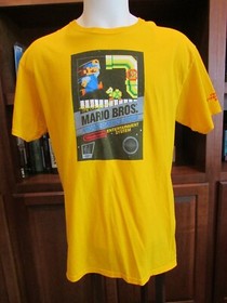 Super Mario Bros Action Series Nintendo Entertainment System NES Yellow Tshirt L