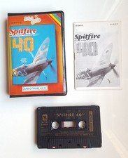 SPITFIRE 40 FLIGHT SIMULATOR - SPECTRUM CASSETTE COMPLETE WITH BOOKLET / AMSTRAD