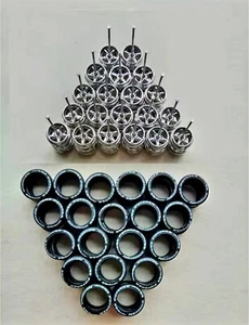 10 Sets Advan 5 Spoke Bridgestone 11mm Rims & Real Rider Rubber Tires HotWheels - Picture 1 of 1