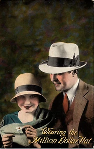 BROOKLYN, NEW YORK - MILLION DOLLAR HAT - SAMPLE CURTEICH ADVERTISING POSTCARD - Picture 1 of 2