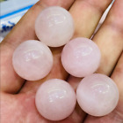 5pc top! Natural pink rose Quartz Sphere Crystal Ball Healing 20mm