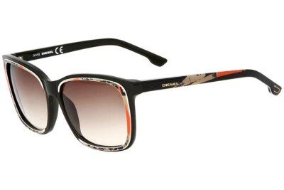 Очки солнцезащитные Diesel DL0008 98B с коричневыми линзами квадратные многоцветные - Изображение 1 из 3