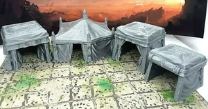 8 Piece Desert Tent Camp Set Scatter Terrain Tabletop Scenery Dungeons & Dragons - Picture 1 of 6