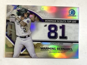2023 Bowman Chrome Warming Bernabel Bowman Scouts Top 100 #BTP81 - Picture 1 of 2
