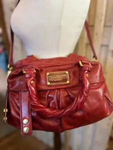 Tolle Marc Jacobs Umhängetasche tiefrot gewaschenes Leder mehrere Riemen Cross Body - Bild 1 von 11