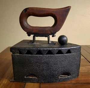 Cast Iron Sad Iron Antique Coal Charcoal Ash Door Stopper With Pin, Vintage - Picture 1 of 7