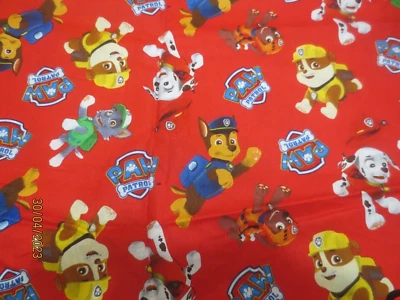 1 yd 2" x 44"  Paw Patrol Cotton Fabric on Red allover 2016 David Textiles - Image 1 of 4